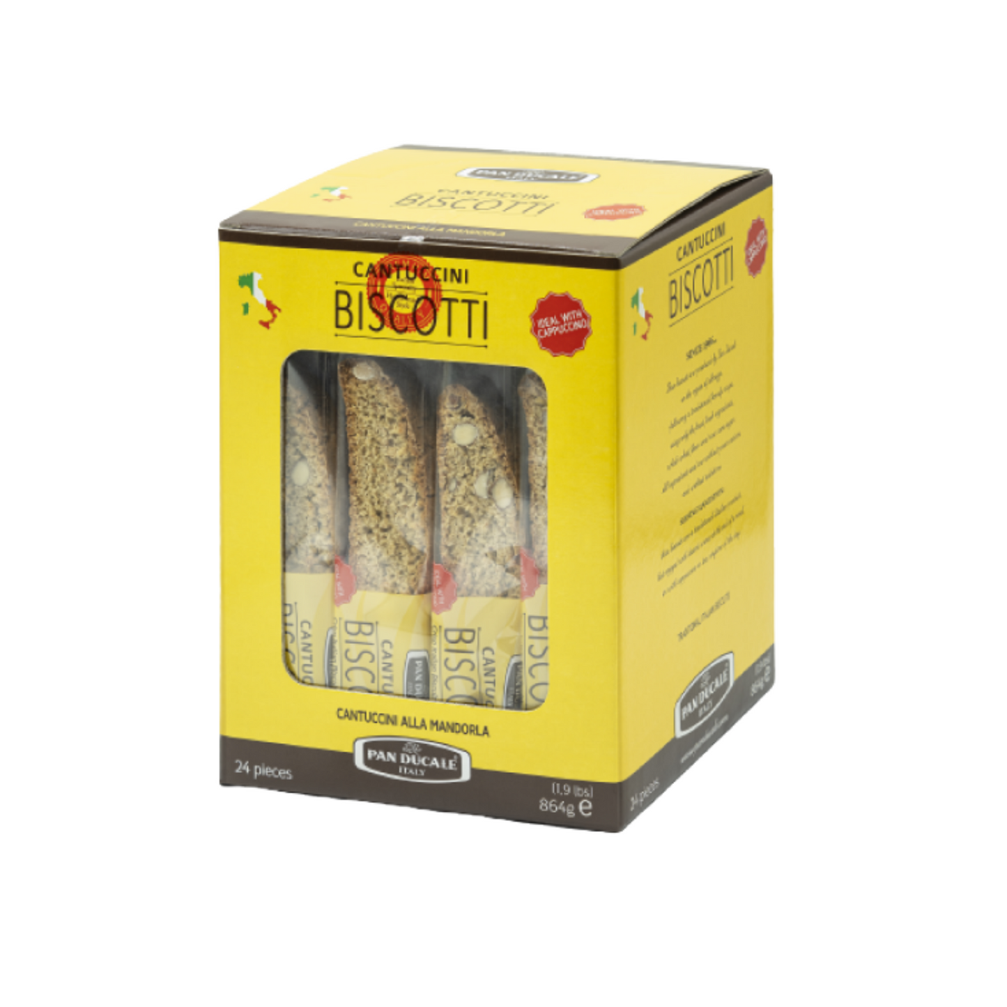 Pan Ducale Cantuccini Biscotti with Almonds 24 individually wrapped pieces 864g box Pantzi Cyprus